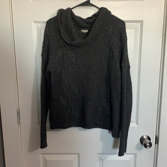 Sonoma Gray Swoop Neck Sweater. Size Large